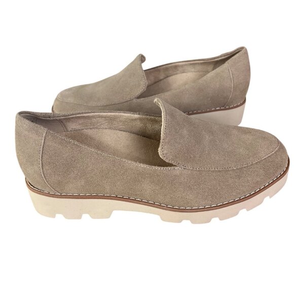 Vionic Womens Kensley Slip-On Loafers Taupe Suede Size 6 Wide - Picture 2 of 10
